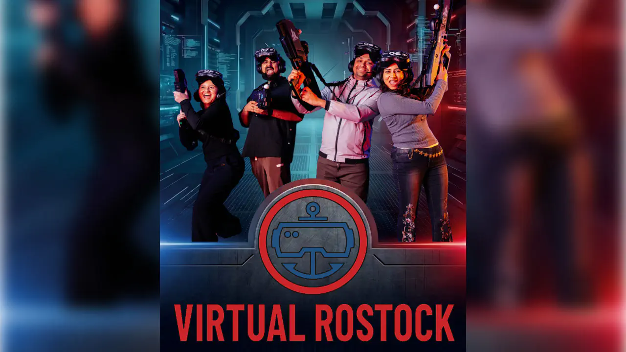 Blick auf die Spielfläche in der Virtual Rostock Arena